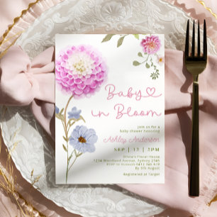 Convite Bebê no Chá de fraldas do Bloom Garden