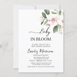 Convite Bebê no Chá de fraldas florescente de flores de ce