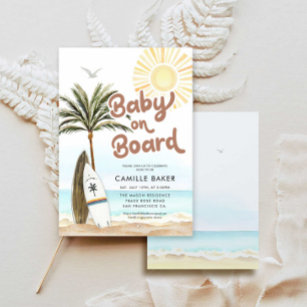 Convite Bebê no Conselho Beach Chá de fraldas