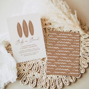 Convite Bebê no Conselho Boho Sexo Chá de fraldas Neutro