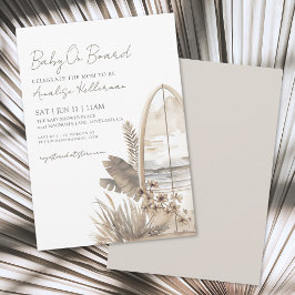 Convite Bebê No Conselho Summer Boho Beach Chá de fraldas