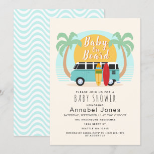 Convite Bebê no Conselho Van Invit de Chá de fraldas Neu