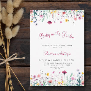Convite Bebê no Jardim Floral Boho Chique Chá de Bebê