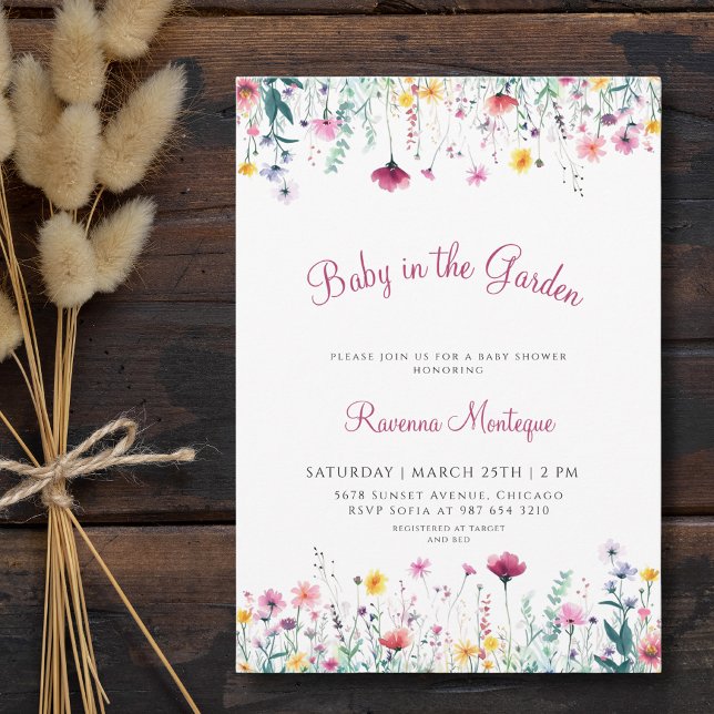 Convite Bebê no Jardim Floral Boho Chique Chá de Bebê (Criador carregado)