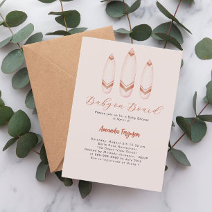 Convite Bebê no surfboard do Conselho Chá de fraldas casta