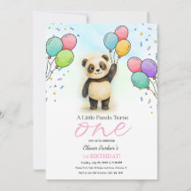 Bebê Panda Fofinho Balão Aniversário de 1 Ano Rosa