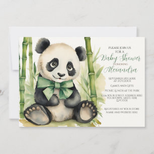 Convite Bebê Panda Unisex Chá de fraldas de Espera