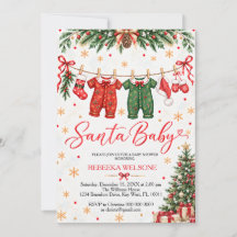 Bebê Papai Noel no baby shower de Natal