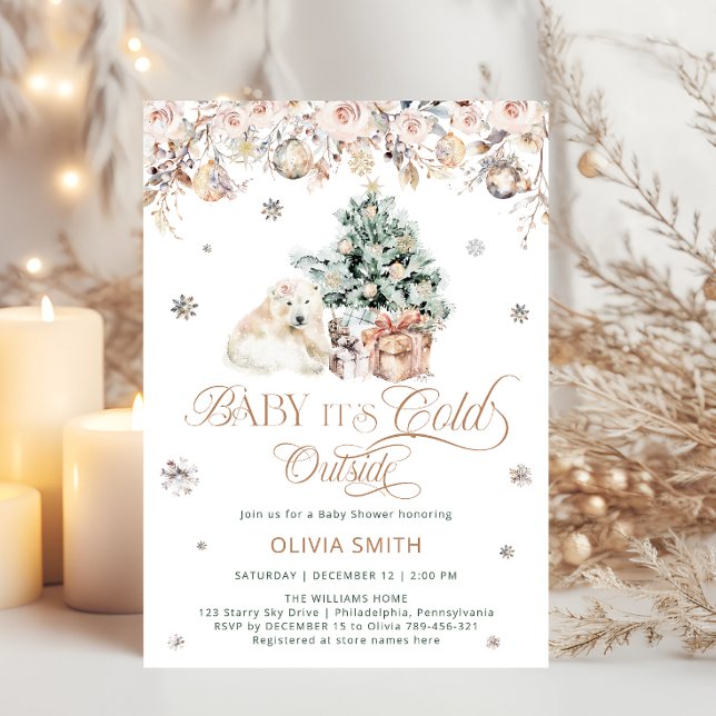 Convite Bebê Polar Bebê é Frio Fora do Chá de fraldas (Criador carregado)