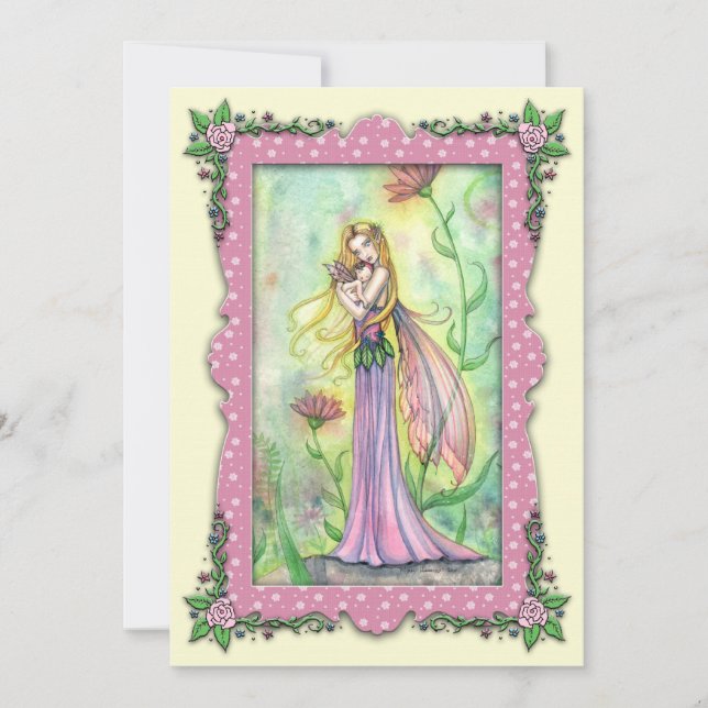 Convite Bebê recria convulsões Mãe e Bebê Fada (Frente)