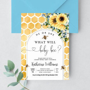 Convite Bebê Refeição do Gênero da Abelha