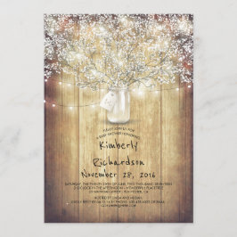 Convite Bebê Respira Mason Jar Rustic Barn Chá de fraldas