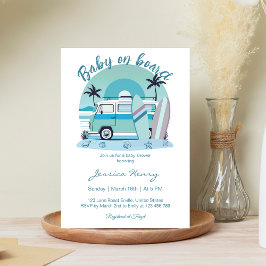 Convite Bebê retrô no Chá de fraldas de Verão Conselho