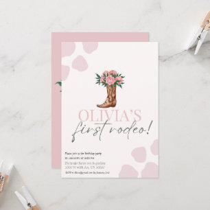 Convite Bebê rodeia de aniversário da vaqueira ocidental