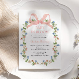 Convite Bebê rosa Arco no Chá de fraldas de sangue