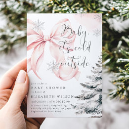 Convite Bebê rosa É frio fora do Arco Chá de fraldas