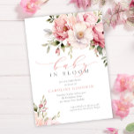 Convite Bebê Rosa Elegante Em Chá de fraldas De Blogueira<br><div class="desc">Elegante Bebê Rosa Em Chá de fraldas Bloom Girl Invitation apresenta lindas flores florais rosa e verde-verde,  juntamente com caligrafia moderna.</div>