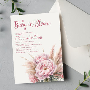 Convite Bebê Rosa Esbranquiçado no Chá de fraldas de Sangu