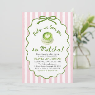 Convite Bebê Rosa Verde Nós te amamos tanto Chá Verde Fest