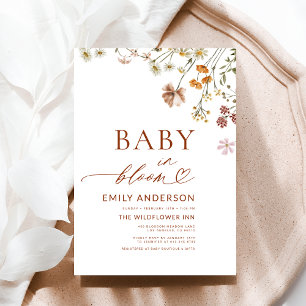 Convite Bebê selvagem no Chá de fraldas Bloom Terracotta