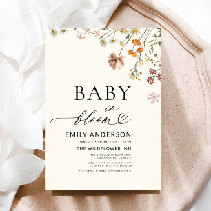 Convite Bebê selvagem no Chá de fraldas Bloom Terracotta