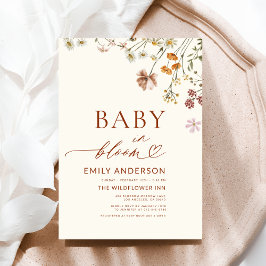 Convite Bebê selvagem no Chá de fraldas Bloom Terracotta