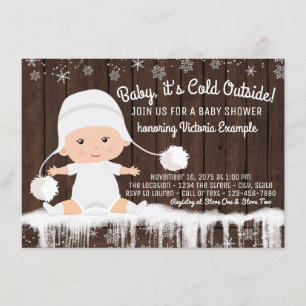 Convite Bebê, seu Chá de fraldas Frio Exterior