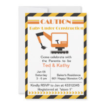 Bebê sob Chá de fraldas de Construção