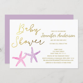 Convite Bebê Starfish Chá de fraldas