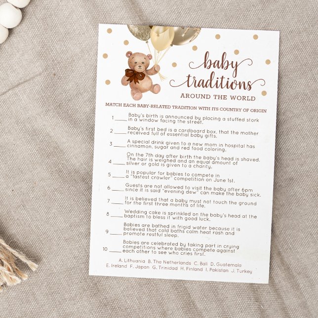 Convite Bebê Tradição Jogo Chá de fraldas Cartaz de Teddy (Criador carregado)