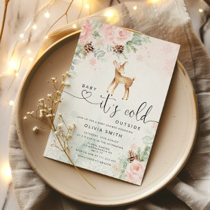 Convite Bebê veado bebê Está frio fora do chá de frald