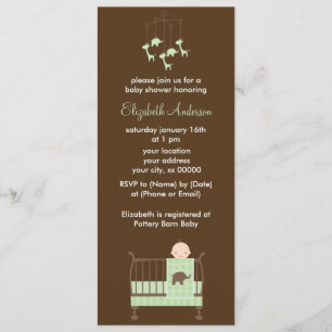 Convite Bebê verde no Chá de fraldas