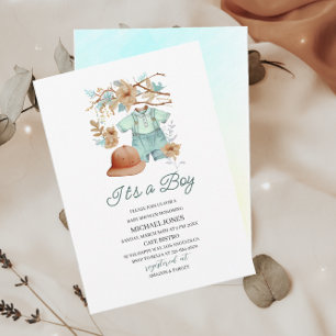Convite Bebê veste aquarela Chá de fraldas