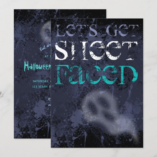 Convite Bebendo Adulto Convidado para Festa de Halloween (Frente/Verso)