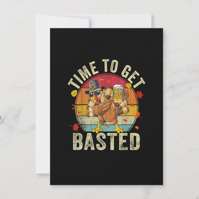 Convite Bebendo De Ação De Graças Engraçado Para Ficar Des (Frente)