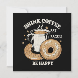 Convite Beber Café Comer Bagels Ser Feliz