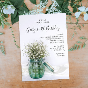 Convite Bebês brancos respiram na Festa de aniversário a