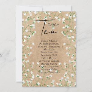 Convite Bebês Breath Wedding Table Number Gráfico 10