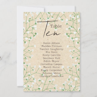 Convite Bebês Breath Wedding Table Number Gráfico 10