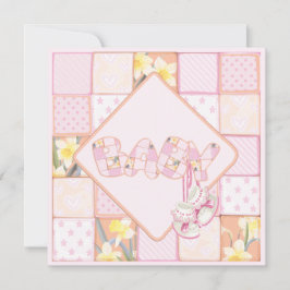 Convite Bebês cor-de-rosa - Chá para bebês