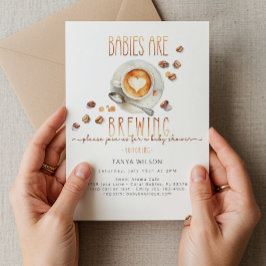 Convite Bebês Estão Fazendo Chá de fraldas De Café Gêmeo