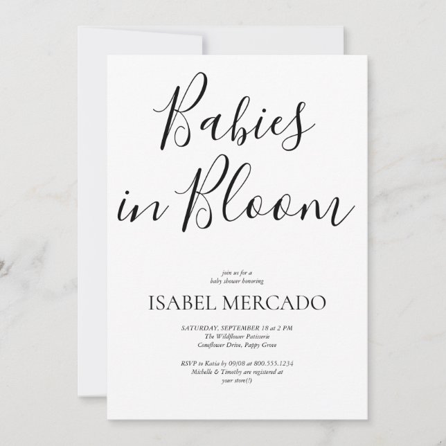 Convite Bebês minimalistas no Bloom (Frente)