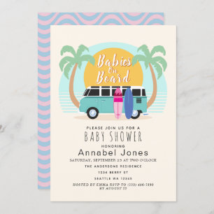 Convite Bebês no Chá de fraldas Conselho Van Twins