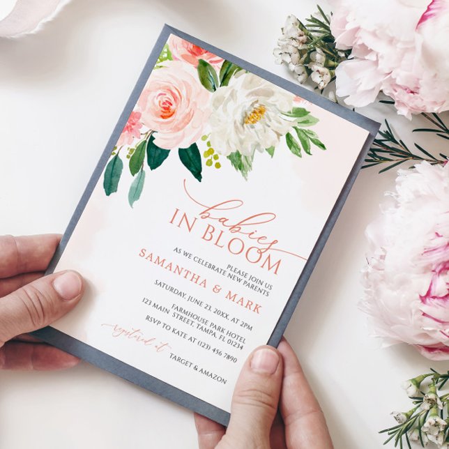 Convite Bebês no Chá de fraldas dos Gêmeos Rosa Espelhos (Criador carregado)