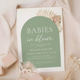 Convite Bebês no Chá de fraldas dos Gêmeos Verdes no Sangu