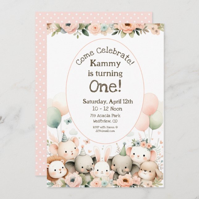 Convite Bebês - Primeiro Aniversário (Frente/Verso)