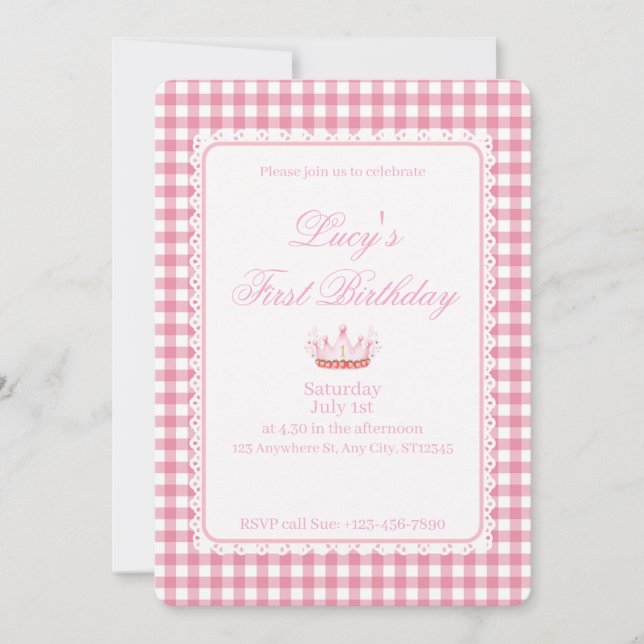 Convite Bebês Primeiro Aniversário Coquette! (Frente)