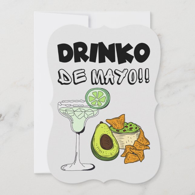 Convite Bebida Cinco de Mayo Drinko de Maio Brincadeira Di (Frente)