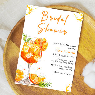 Convite Bebida de coquetel laranja Aperol Spritz Chá de no
