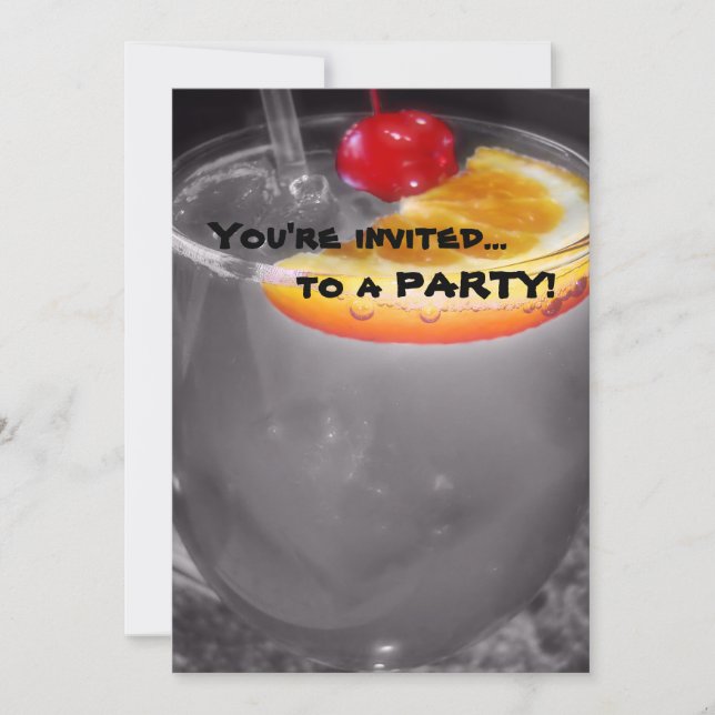 Convite Bebida do cocktail do happy hour (Frente)